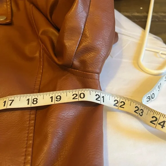 Anthropologie Robyn faux leather moto jacket size L